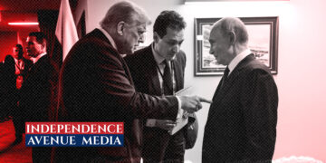 President Donald J. Trump meets with Russian President Vladimir Putin at the 2025 summit in Alaska, where the two leaders discussed the war in Ukraine. Official White House Photo.