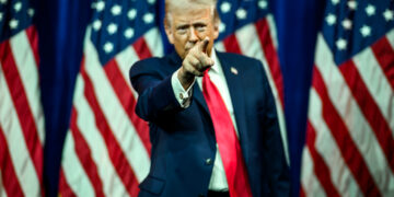 President Donald Trump gestures to the crowd after delivering remarks at the House GOP Member Retreat, Tuesday, January 6, 2026, at the Donald J. Trump- John F. Kennedy Center for the Performing Arts in Washington, D.C. (Official White House Photo by Daniel Torok)