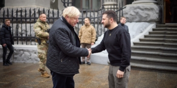 Ukrainian President Volodymyr Zelenskyy meets with former U.K. Prime Minister Boris Johnson in Kyiv on Jan. 22, 2023. (Photo: Office of the President of Ukraine)
