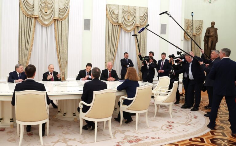 Russian President Vladimir Putin meets with U.S. Presidential Special Envoy Steve Witkoff at the Kremlin, Moscow, December 2, 2025.
