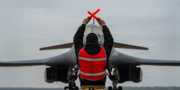 U.S. Air Force B-1B Lancers Return from Operation Epic Fury Mission. March 4, 2026. (U.S. Air Force photo)