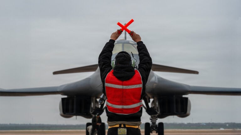 U.S. Air Force B-1B Lancers Return from Operation Epic Fury Mission. March 4, 2026. (U.S. Air Force photo)