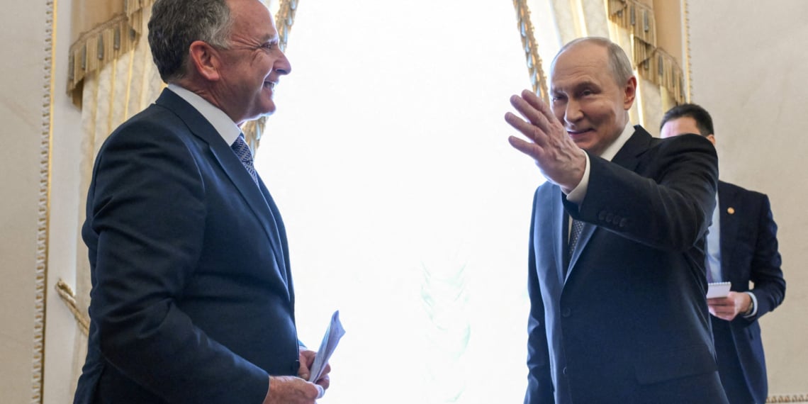 Russian President Vladimir Putin and U.S. special envoy Steve Witkoff during a meeting on October 21, 2026. REUTERS